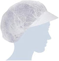 CUFFIA IN TNT BOUFFANT CON VISIERA BIANCA
