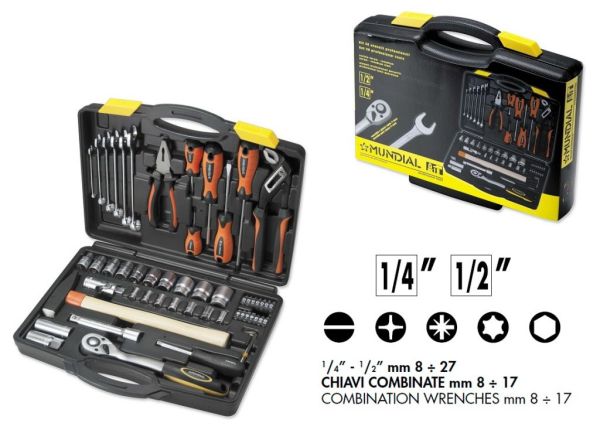 VALIGETTA 56 UTENSILI VARI MUNDIAL 1/4"-1/2"