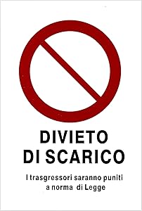 CARTELLO DIVIETO DI SCARICO CM 20X30